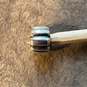 Pandora Silver Grooved Ridges Clip Charm 925 ALE for Pandora Moments Bracelet